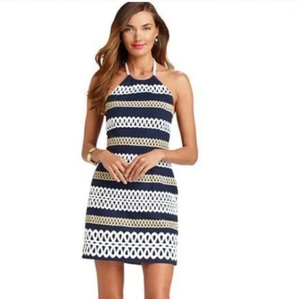 Lilly Pulitzer Cambrey Dress in True Navy Rope Me Halter Dress